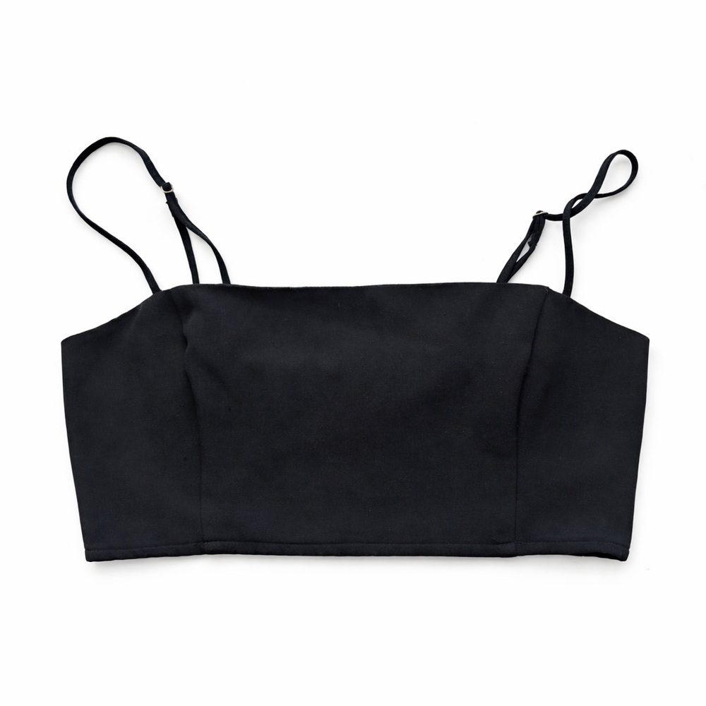Abercrombie & Fitch Black Cropped Smoked Cami Top | Minimalist Chic | Women’s S